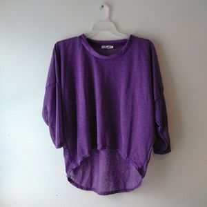 Meina purple top sheer hi low dolman sleeves XXL